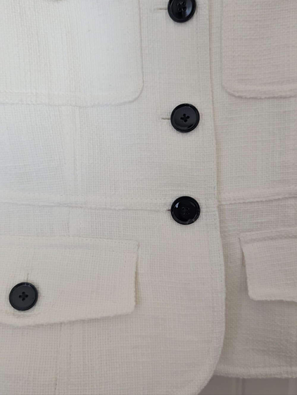 NWOT White Textured Fitted Utility Jacket Blazer M - Picture 6 of 10